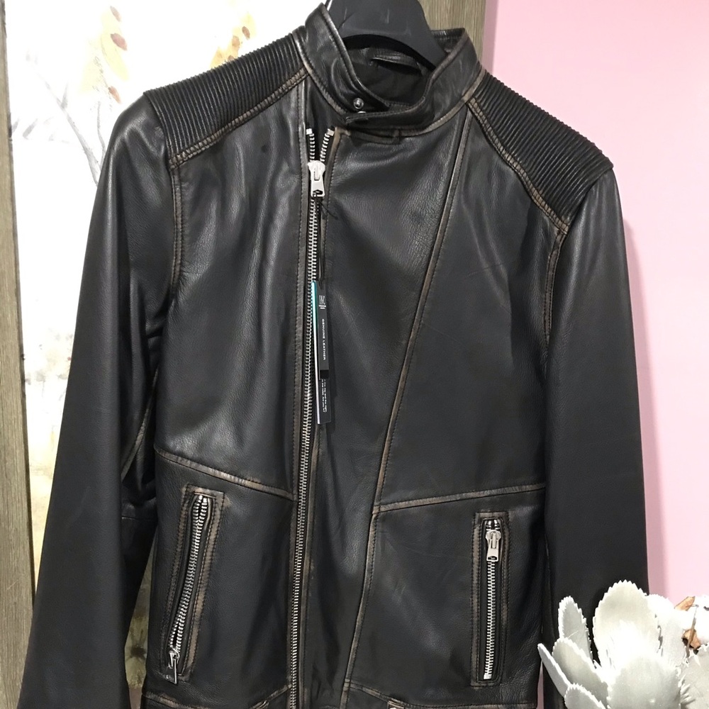 Genuine leather jacket men